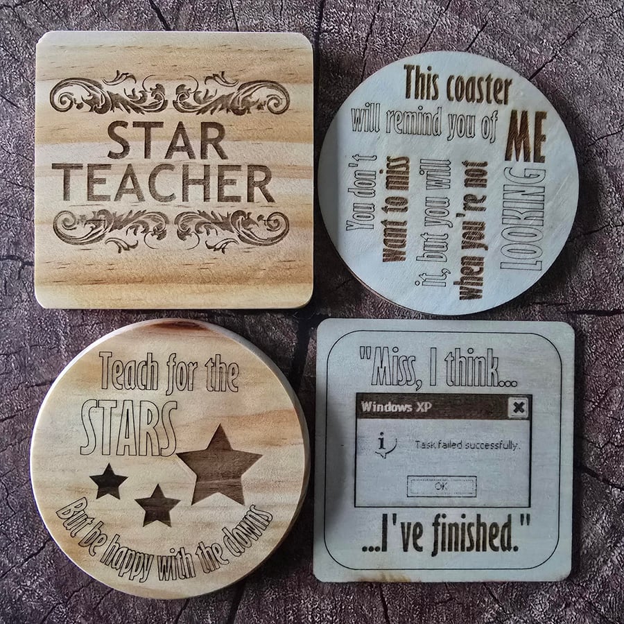 Teacher coasters - perfect gift for Teachers at the end of term.