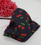 Face mask , large, 3 layer, nose wire,  washable, adjustable in navy cherry - Image 4