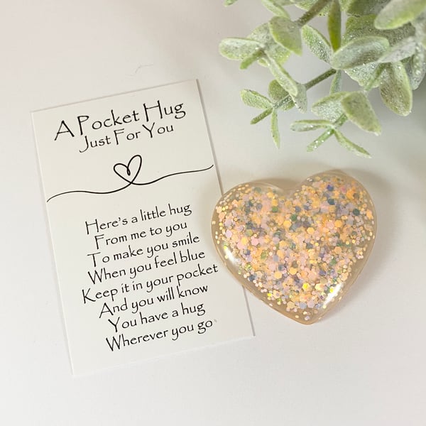Hocus Pocus Glitter Resin Pocket Hug Heart & Card