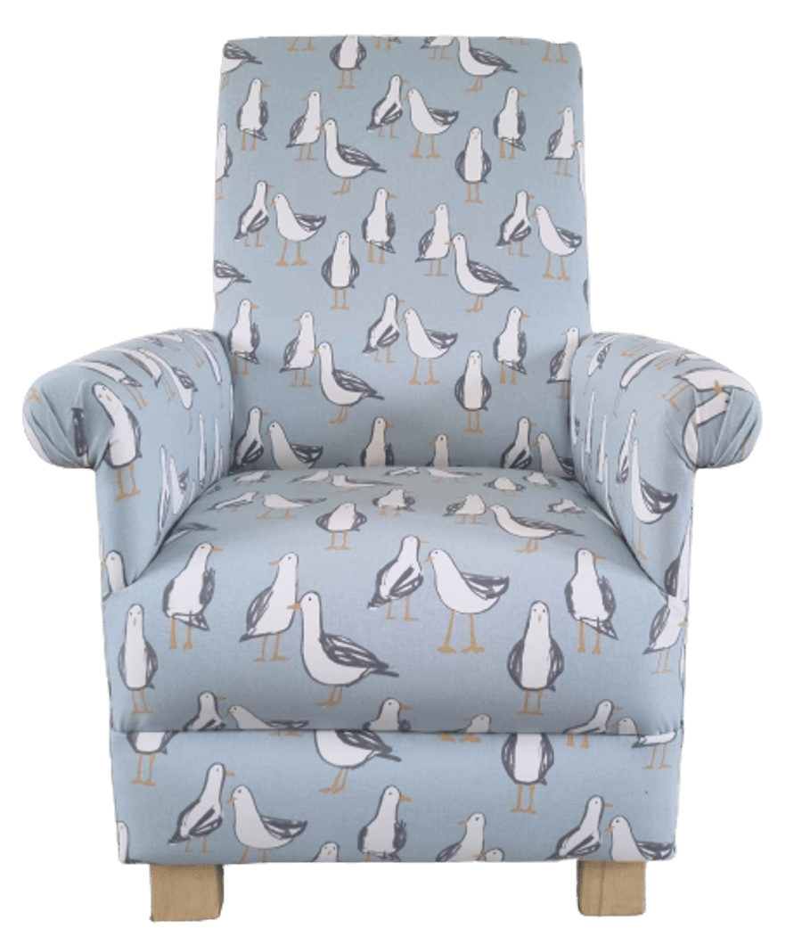 Kids Seagulls Armchair Clarke Duck Egg Gulls Fabric Children's Chair Bedroom 