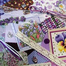 Mini purple and lilac slow stitching or junk journal kit for a beginner