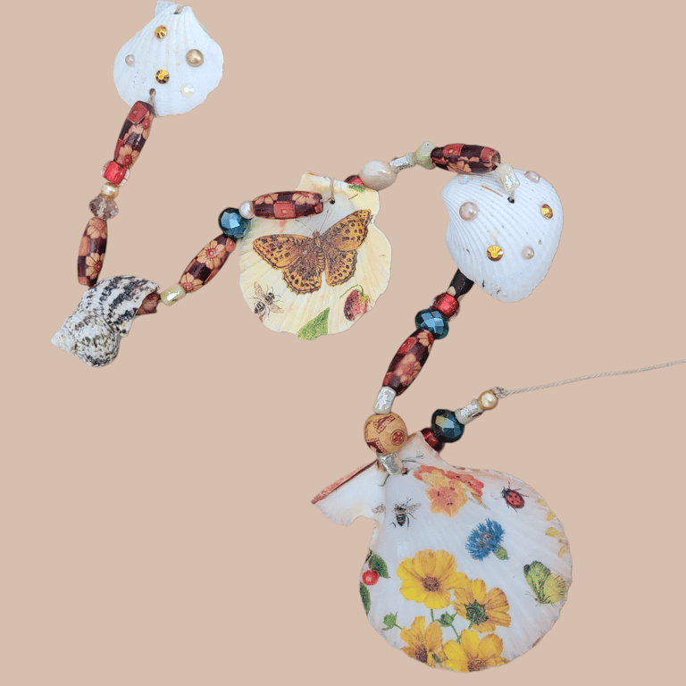 Shell Decoupage Hanging Decoration