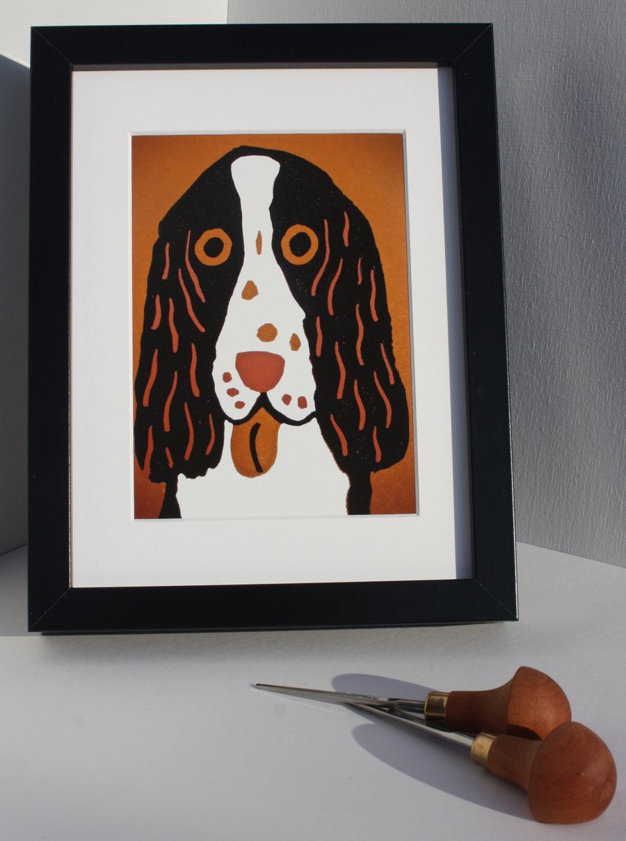 ORANGE DOG-GICLEE PRINT-FRAMED IN BLACK-FREE POSTAGE