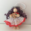 Tiny Valentine Purple Fairy Hanging Decoration