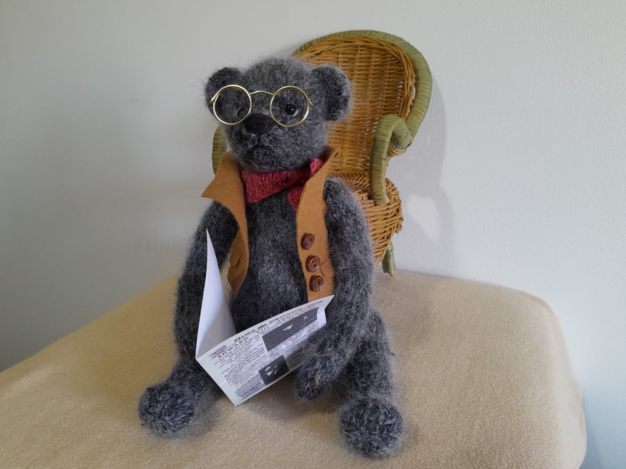 Knitted Mohair Bear, Traditional Teddy Bear 