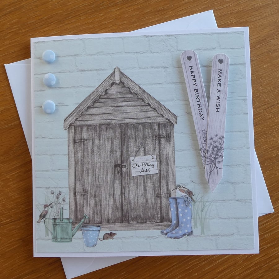 Birthday Card - Garden Shed - Happy Birthday