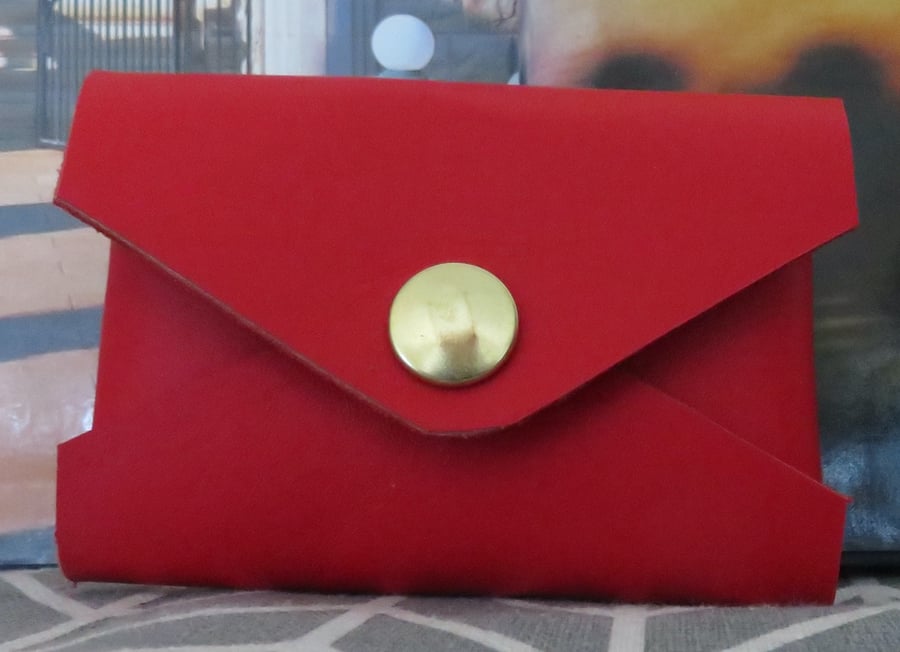 Bright Red leather key case