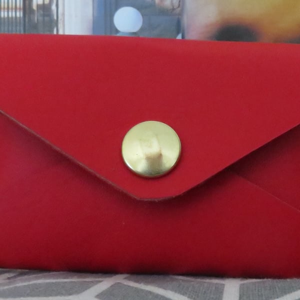 Bright Red leather key case