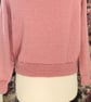 Hand knitted Wool Cotton Acrylic Pink jumper size L bust 40 - Image 2