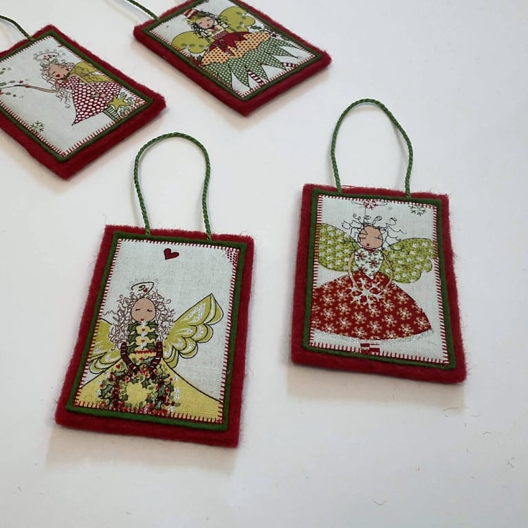 Christmas Decoration Festive Pixie - hanging felt and fabric ornament