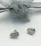 Fine Silver Leaf Stud Earrings - Image 3