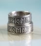  Sterling Rune Ring - Viking Silver Band Personalized Custom Name Anglo Saxon  - Image 2