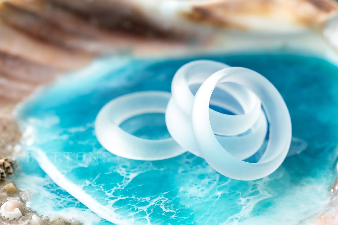 Sea Glass Ring Clear Resin Ring Resin Sea Glass Beach Jewelry Ocean Living Boho 