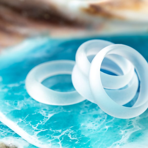 Sea Glass Ring Clear Resin Ring Resin Sea Glass Beach Jewelry Ocean Living Boho 