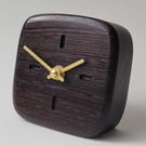 Desk Clock - Wenge Dash Indicators Gold Hands