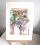 Original Wildflower Bouquet in a Pink Vase, A5 Watercolour painting with Mount - Image 6