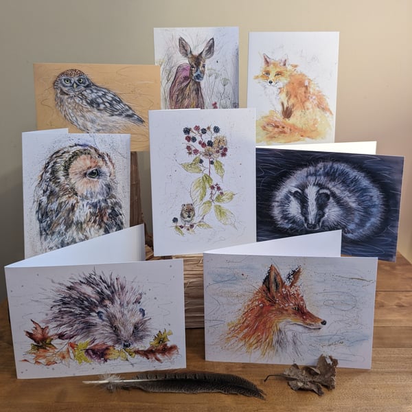 The Woodland Collection -A pack of 8 mixed cards