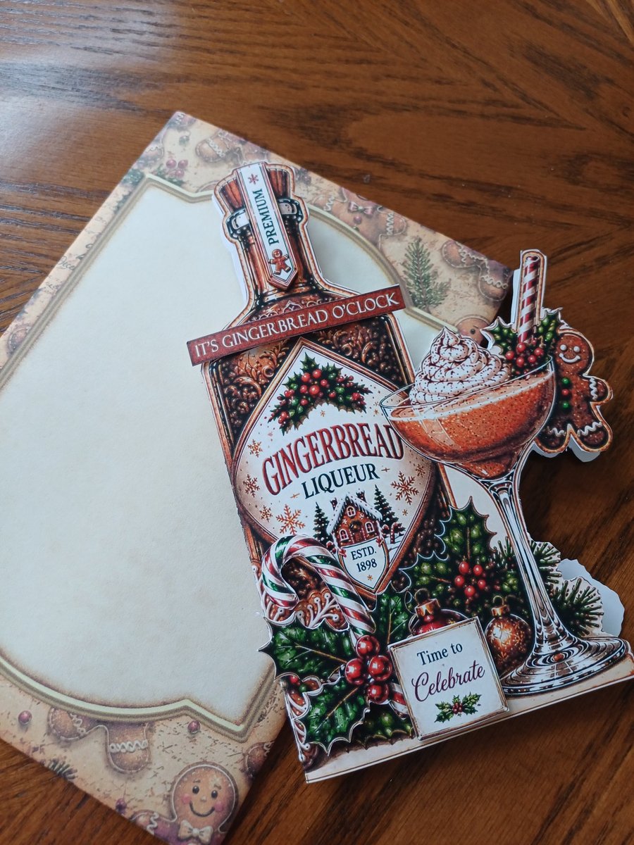 Christmas card, Cocktails with gingerbread 