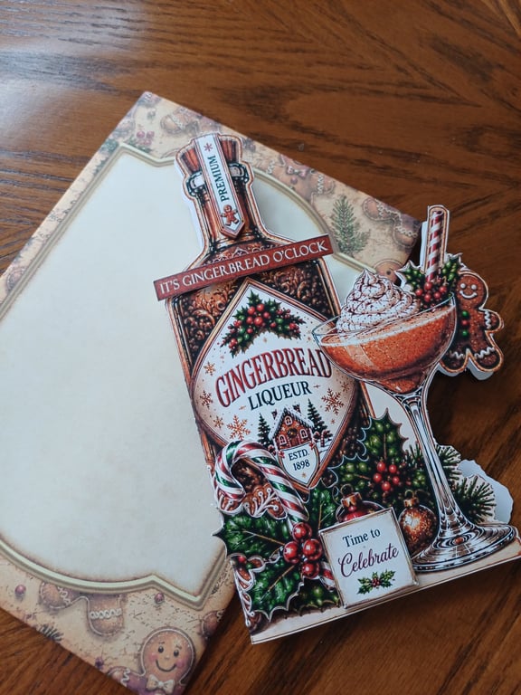 Christmas card, Cocktails with gingerbread 