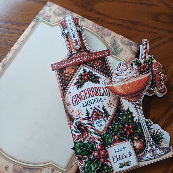 Christmas card, Cocktails with gingerbread 