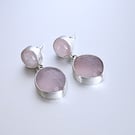 Rose Quartz and Lavendar Chalcedony Earrings