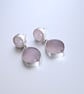 Rose Quartz and Lavendar Chalcedony Earrings - Image 1