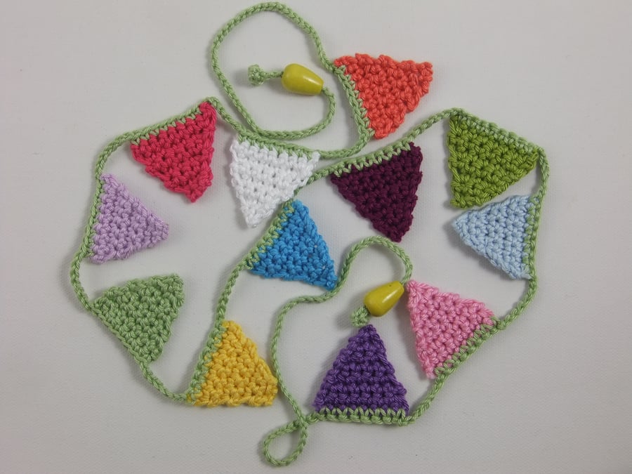 Mini Crochet  Bunting in Spring Colours