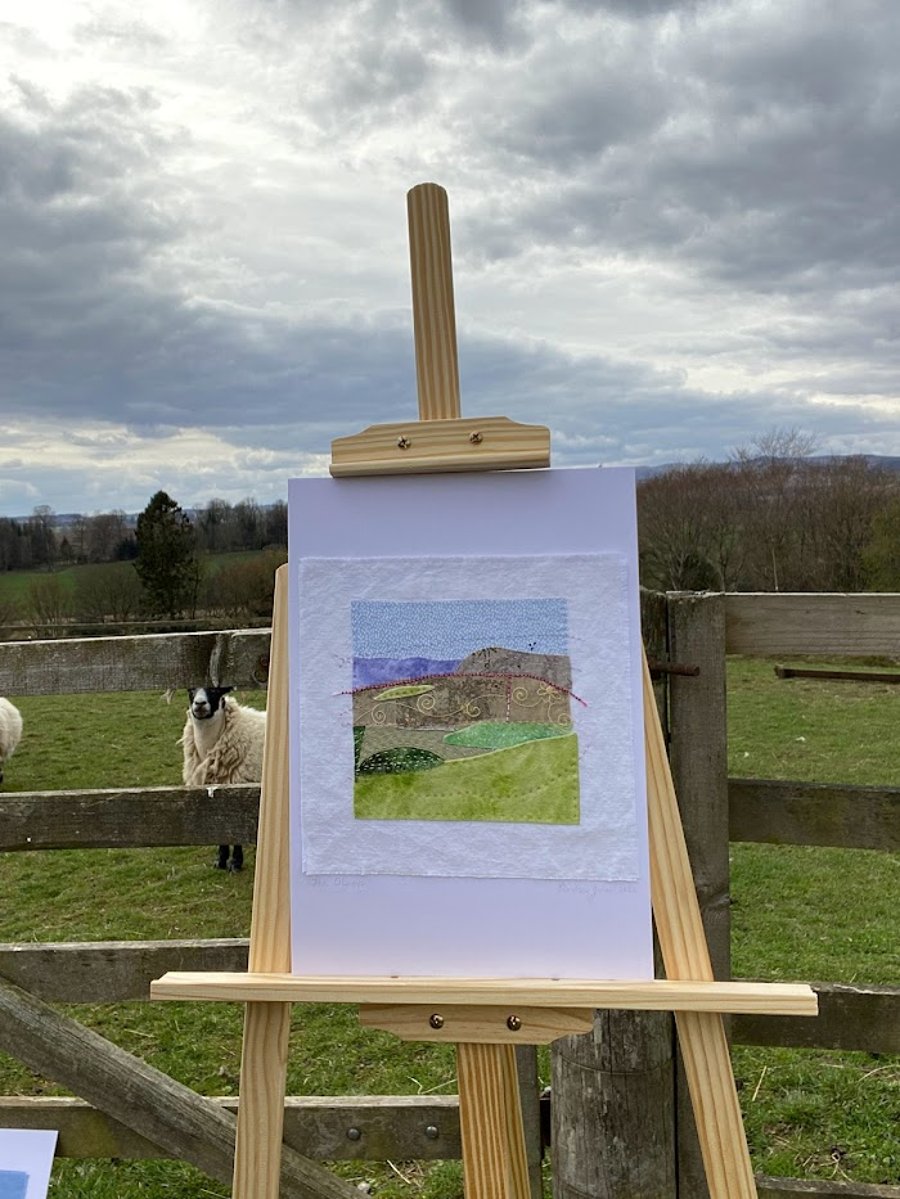 Unique, Handsewn Scottish Landscape Textile Collage Wall Art