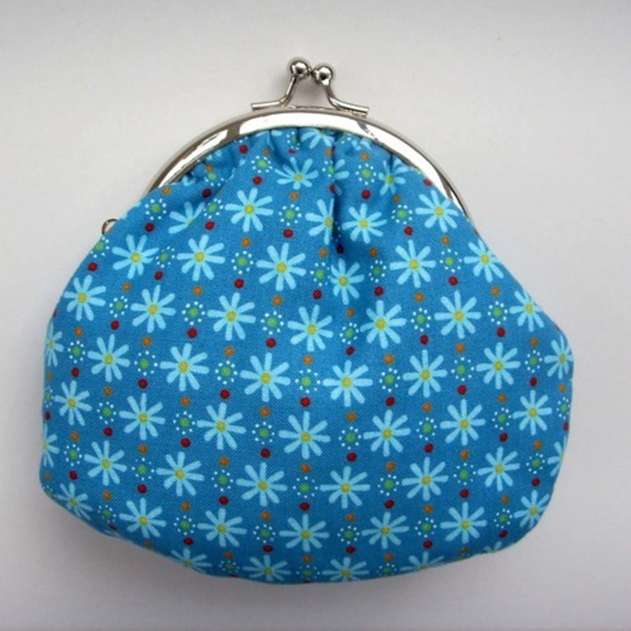 SALE SALE Turquoise Moda Fabric Credit Card/Coin Purse