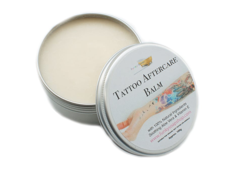 Tattoo Aftercare Balm with Aloe Vera & Vitamin E, 1 Tub 100g