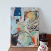 Bless Our Nest - original painting full of spring energy with an abstract feel