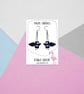 Magpie Drop Earrings - Handpainted - Bird Earrings