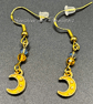 Gold Moon & Czech Crystal Drop Earrings – Handmade Celestial Jewellery - Image 3