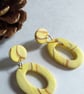 YELLOW MARBLE EFFECT POLYMER CLAY EARRINGS - - FREE UK POSTAGE - Image 6
