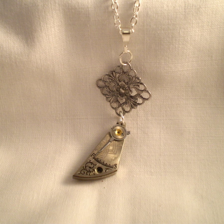 *SALE* Ornate Steampunk Watch Part Necklace