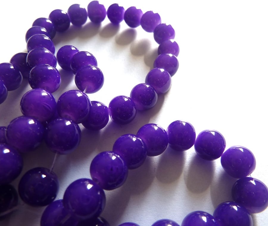 8mm purple glass beads