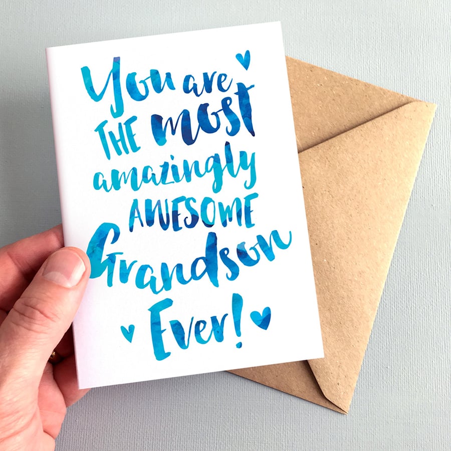 The Most Amazingly Awesome Grandson Greeting Card - Thank You, Grandson Birthday