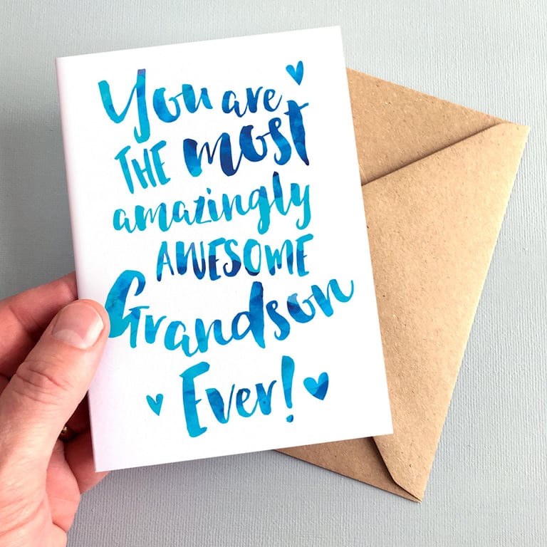 The Most Amazingly Awesome Grandson Greeting Card - Thank You, Grandson Birthday