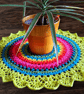 large, bright, crochet doily, mandala table mat - Image 4