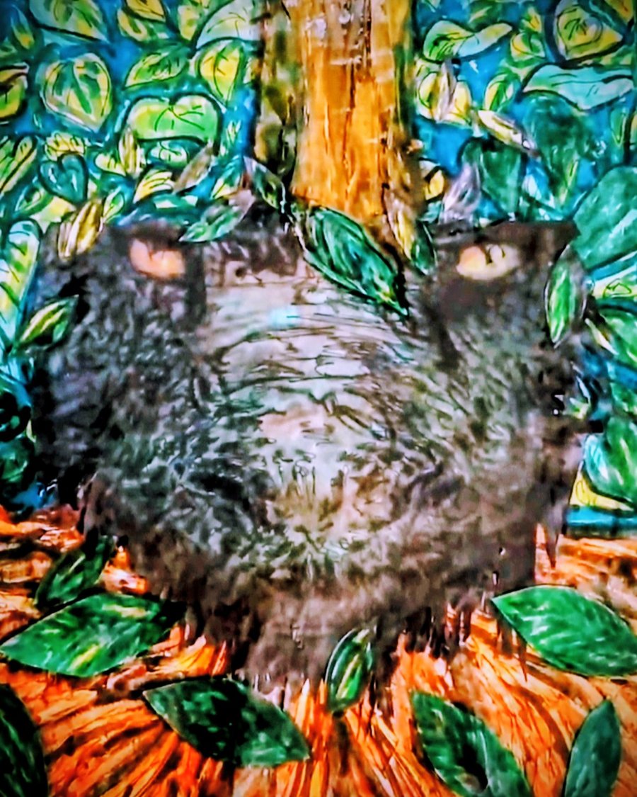 Dragon Duo: small canvas of earth dragon and dragon touching stone card