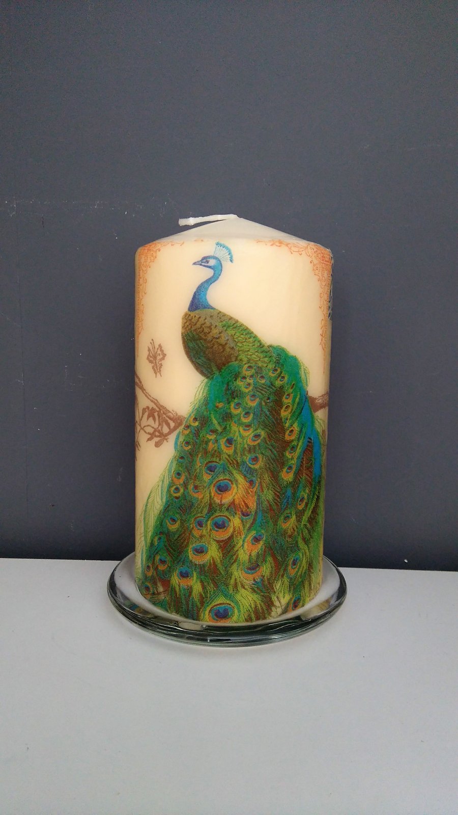 peacock  decorative candle