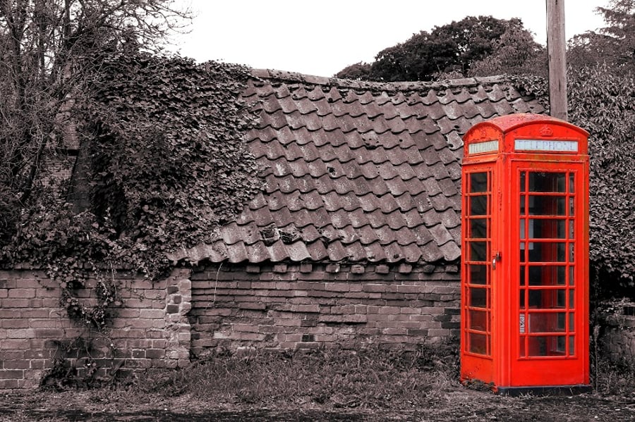Old Phonebox Old Building A4 Colour Photo Print