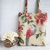 Exotic Bird and Floral Pattern Tote Bag