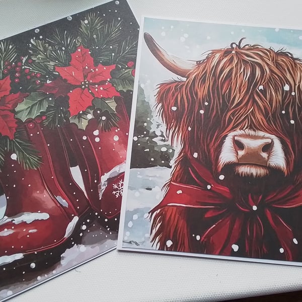 Christmas. Christmas cards. Pack of 2 Christmas cards. Ref 541