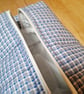Boxed toiletry bag in blue and white checks  - Image 4