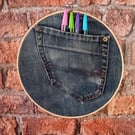 Handmade Denim Pocket Wall Hanging - Large
