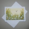 hand painted original art blank greetings card ( ref F 821 B1 )
