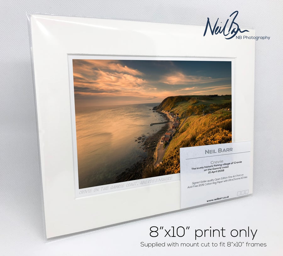 Fishing Village Crovie on Gamrie Coast - A5 (10" x 8") Unframed Print