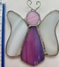 Stained Glass Flutterby Fairy - Purple-pink body with white wings - Image 5