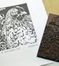 Hen in the Nettle bed - Original Hand Pulled Linocut Print - Image 4
